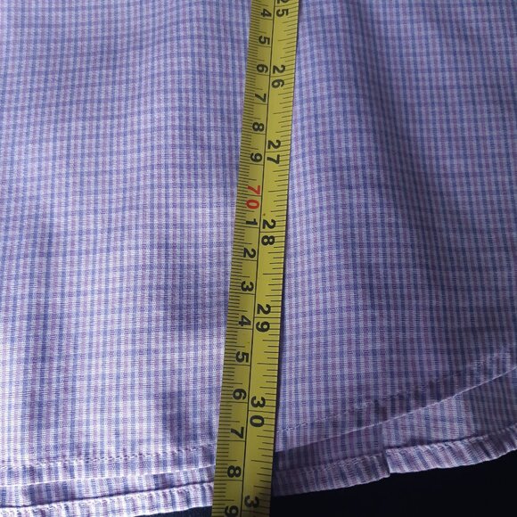 BOSS Hugo Boss SZ 16 Reg Men's Button Up Shirt Red & Blue Check Egyptian Cotton - Picture 10 of 11